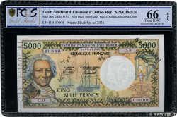 5000 Francs Spécimen TAHITI  1982 P.28cs var UNC