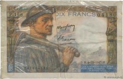 10 Francs MINEUR Publicitaire FRANCE  1947 F.08.19 TTB+