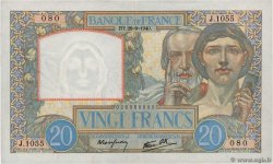 20 Francs TRAVAIL ET SCIENCE FRANCIA  1940 F.12.07 SPL