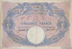 50 Francs BLEU ET ROSE FRANCE  1908 F.14.21