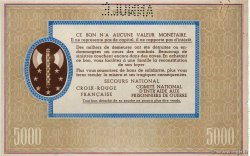 5000 Francs BON DE SOLIDARITÉ Annulé FRANCE regionalism and miscellaneous  1941 KL.13As XF