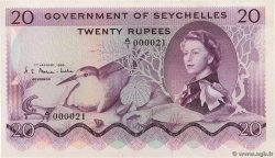 20 Rupees Petit numéro SEYCHELLES  1968 P.16a SPL