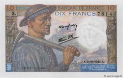 10 Francs MINEUR FRANCE  1941 F.08.01