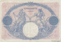 50 Francs BLEU ET ROSE FRANKREICH  1922 F.14.35 fSS