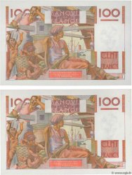 100 Francs JEUNE PAYSAN Consécutifs FRANCIA  1947 F.28.13 q.FDC
