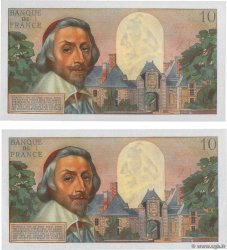 10 Nouveaux Francs RICHELIEU Consécutifs FRANKREICH  1960 F.57.06 fST