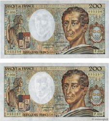 200 Francs MONTESQUIEU Consécutifs FRANCIA  1987 F.70.07 q.AU