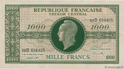 1000 Francs MARIANNE THOMAS DE LA RUE FRANKREICH  1945 VF.13.01 fST+