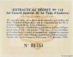 1 Pesseta ANDORRE  1936 P.06 q.FDC