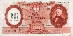 100 Pesos sur 10000 Pesos ARGENTINA  1969 P.286 UNC-