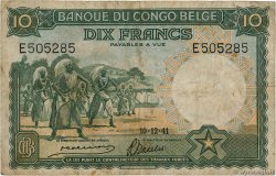 10 Francs BELGA CONGO  1941 P.14 BC