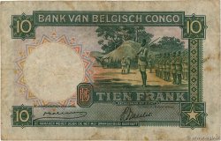 10 Francs BELGIAN CONGO  1941 P.14 F