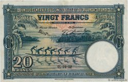 20 Francs CONGO BELGE  1952 P.23 TTB