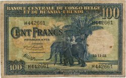 100 Francs CONGO BELGE  1953 P.25a B