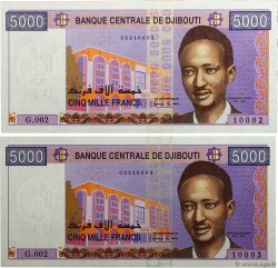 5000 Francs Consécutifs DJIBOUTI  2002 P.44 UNC