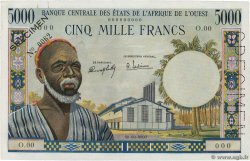 5000 Francs Spécimen ESTADOS DEL OESTE AFRICANO  1964 P.005s EBC