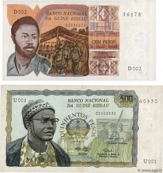 100  et 500 Pesos GUINEA-BISSAU  1975 P.02 et P.03 SS