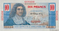 10 Francs Colbert Spécimen FRENCH GUIANA  1946 P.20s XF+