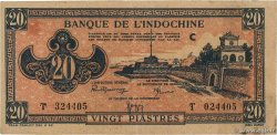 20 Piastres rose orangé INDOCINA FRANCESE  1945 P.072 SPL