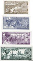 20, 50 100 et 500 Francs RWANDA  1964 P.06 au P.08 et P.11 NEUF