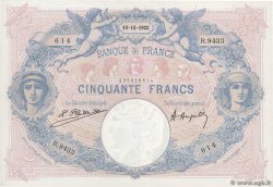 50 Francs BLEU ET ROSE FRANCIA  1922 F.14.35 SPL