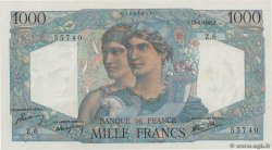 1000 Francs MINERVE ET HERCULE FRANCE  1945 F.41.01 pr.NEUF