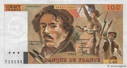 100 Francs DELACROIX modifié Fauté FRANCIA  1983 F.69.07 SC