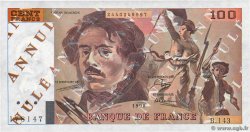 100 Francs DELACROIX imprimé en continu Essai FRANCE  1990 F.69bis.01Ec pr.NEUF
