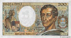 200 Francs MONTESQUIEU alphabet H.402 FRANCE  1986 F.70ter.01a XF+