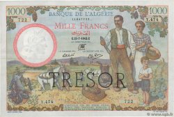1000 Francs ALGÉRIE FRANKREICH  1943 VF.10.01 VZ+