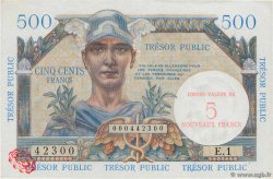 5NF sur 500 Francs TRÉSOR PUBLIC FRANCE  1960 VF.37.01 UNC-