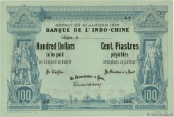 100 Dollars - 100 Piastres Spécimen INDOCINA FRANCESE Saïgon 1876 P.023s q.FDC