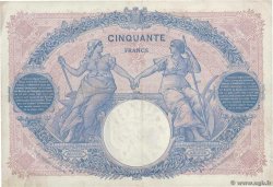 50 Francs BLEU ET ROSE FRANKREICH  1921 F.14.34 fVZ