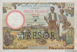 1000 Francs ALGÉRIE FRANCIA  1943 VF.10.01 MBC