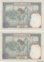5 Francs Consécutifs ALGÉRIE  1928 P.077a pr.SUP