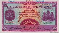 5 Dollars Annulé LA GRANADA Bridgetown 1940 PS.108s SC