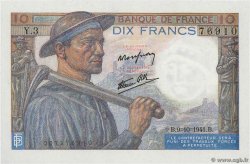 10 Francs MINEUR FRANCE  1941 F.08.02