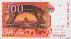 200 Francs EIFFEL Petit numéro FRANCE  1995 F.75.01 UNC-