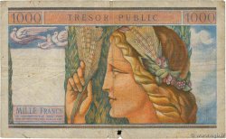 1000 Francs TRÉSOR PUBLIC FRANKREICH  1955 VF.35.01 fS