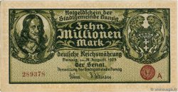 10 Millionen Mark DANZIG  1923 P.25a VF+