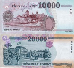 10000 et 20000 Forint HUNGARY  2007 P.192f et P.193d XF