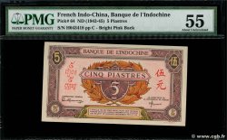 5 Piastres rose, violet FRENCH INDOCHINA  1945 P.064 XF
