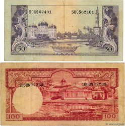 50 et 100 Rupiah INDONESIEN  1957 P.050 et P.051 fSS