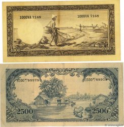 1000 et 2500 Rupiah  INDONESIEN  1957 P.053 et P.054 S to SS