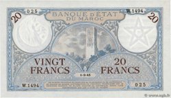 20 Francs MARUECOS  1945 P.18b SC+