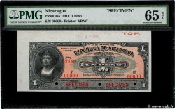 1 Peso Spécimen NIKARAGUA  1910 P.044s fST