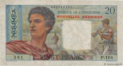 20 Francs NUEVAS HÉBRIDAS  1951 P.08a BC+