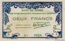 2 Francs OCEANIA  1943 P.12a SC