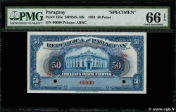 50 Pesos Fuertes Spécimen PARAGUAY  1923 P.165s q.FDC
