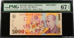 ATTENTION LOT RETIRE 5000 Lei Spécimen ROMANIA  1998 P.107s q.FDC